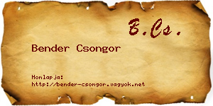 Bender Csongor névjegykártya