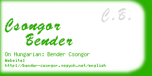 csongor bender business card